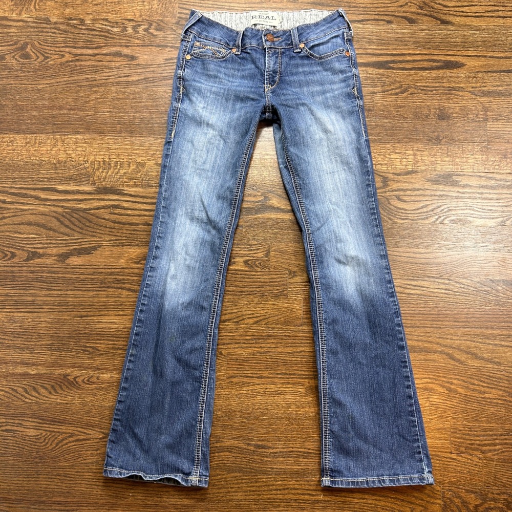 Ariat REAL Denim Bootcut Jeans Womens 28R Medium Wash Mid Rise Western Rodeo
